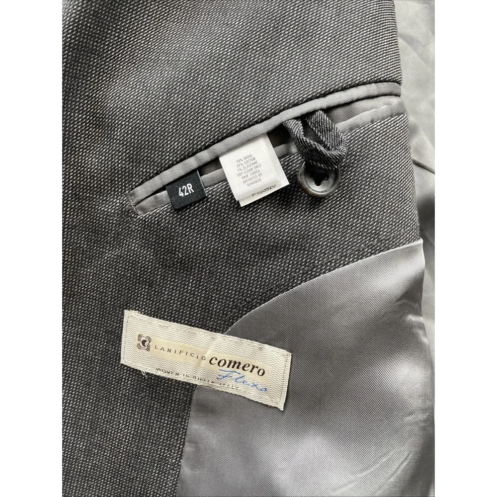 Bonobos Gray 42R Lanificio Comero Flexa Fabric Athletic Fit Patch Pockets Blazer